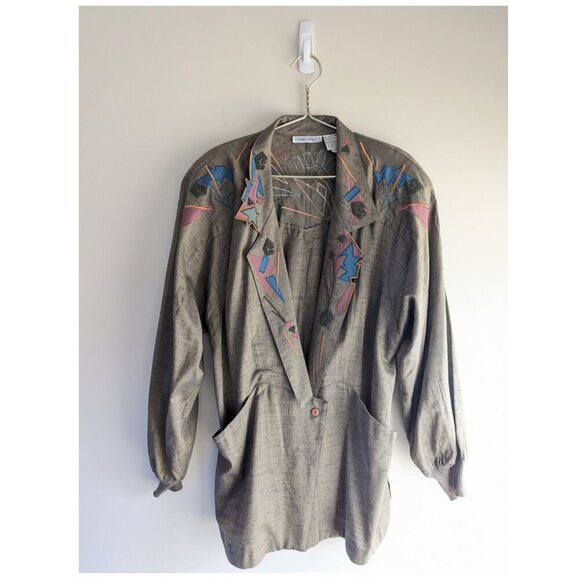 Unique Vintage Marc D'alcy Abstract embroidered blazer - Picture 1 of 11
